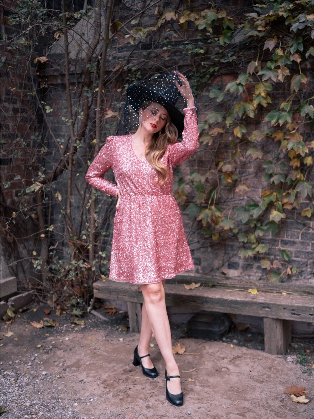 Twinset Milano 🌸Pink Sequin Long Sleeve Mini Dress - Picture 2 of 11